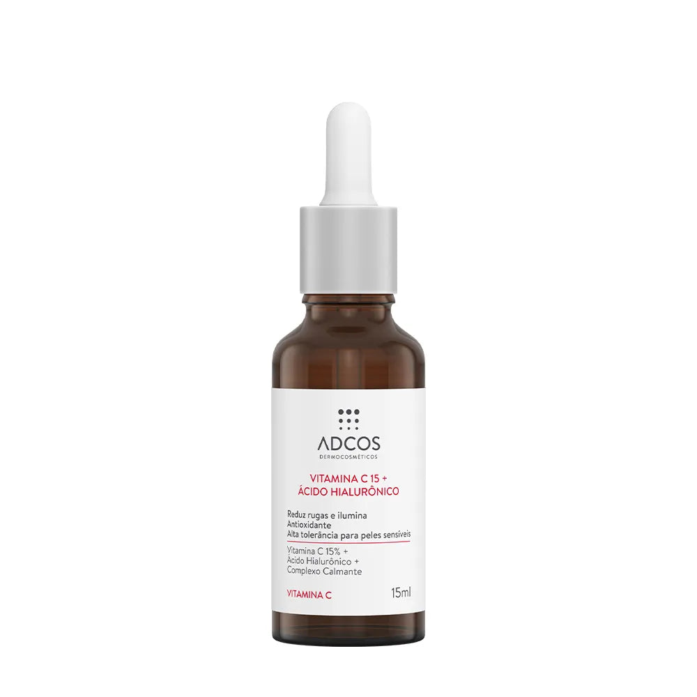Adcos Vitamina C 15 + Ácido Hialurônico - Sérum Anti-Idade (15ml)